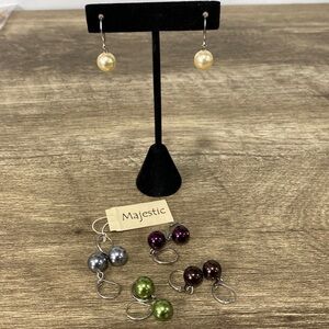 Majestic simulated pearl earring set
